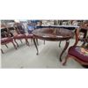 Image 2 : Gibbard Round Dining Set with Six Carved Fruit-Tapestry Chairs