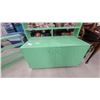 Image 3 : Green Painted Hutch 75”×24”×49” and Matching Low Bookshelf 30”×49” ×7”