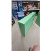 Image 7 : Green Painted Hutch 75”×24”×49” and Matching Low Bookshelf 30”×49” ×7”