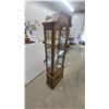 Image 2 : Curved Top Display Cabinet with Glass Shelves and Two Drawers 24”×69”×12” lights up