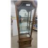 Image 4 : Curved Top Display Cabinet with Glass Shelves and Two Drawers 24”×69”×12” lights up