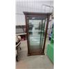 Image 1 : Traditional Dark Wood Curio Display Cabinet with Glass Doors and 5× Adjustable Glass Shelves