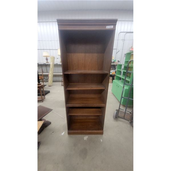 Tall Dark Wood Bookcase with 4 Shelves 78”×30”×15”