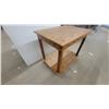Image 2 : Two-Tiered Oak End Table with Rectangular Top and Lower Shelf 24”×28”×20”