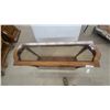 Image 2 : Traditional Wooden Console Table with Shaped Glass Top Insert and Lower Shelf 27”×47”×15”