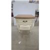 Image 1 : Vintage French Provincial Style End Table with Drawer, Lower Shelf, and Cabriole Legs 25”×22”×16”