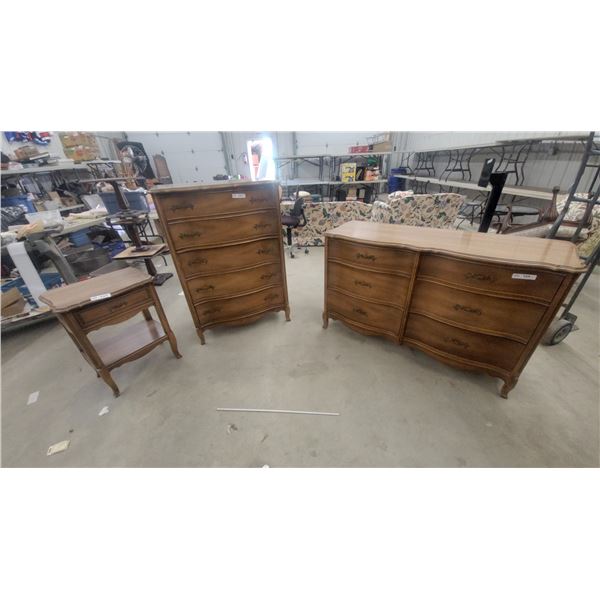 3-Piece French Provincial MCM Dresser Set and Nightstand