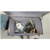 Image 5 : Two Vintage Trunks, One Blue and One Green, with Contents Including Wreath and Cards 1)20”×20”×36”