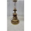 Image 7 : Pair of Table Lamps: Brass and Burgundy Urn-Form Lamp (LD 434) and Brass Column Lamp (LD 435)