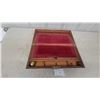 Image 4 : Antique Burlwood and Brass Campaign Desk Box, Red Velvet Interior, Brass Inkwell and More