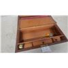 Image 8 : Antique Burlwood and Brass Campaign Desk Box, Red Velvet Interior, Brass Inkwell and More