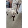 Image 3 : Floral Upholstered Armchair with Carved Wood Frame and Cabriole Legs