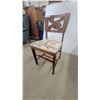 Image 4 : Vintage Wooden Side Chair with Carved Floral Backrest and Embroidered Upholstered Seat