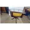 Image 5 : Hexagonal Wooden Curio Display Table with Glass Panels and Pedestal Base 23” High 23” across