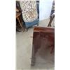 Image 11 : Mahogany Pedestal Dining Table with 4 Lyre-Back Chairs and Leaf