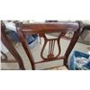 Image 9 : Mahogany Pedestal Dining Table with 4 Lyre-Back Chairs and Leaf