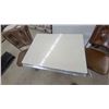 Image 3 : Mid-Century Modern Drop-Leaf Table extended size 46”×30”×30” and 2 Brown Tufted Swivel rolling