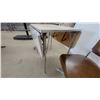Image 4 : Mid-Century Modern Drop-Leaf Table extended size 46”×30”×30” and 2 Brown Tufted Swivel rolling
