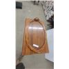 Image 5 : Vintage Wood Tea Cart with Drop Leaves, Glass Tray, and Spoked Wheels