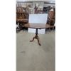 Image 1 : Antique Queen Anne Style Round Pedestal Table with Tripod Cabriole Legs 28” High 32” diameter tilt