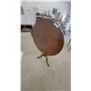 Image 6 : Antique Queen Anne Style Round Pedestal Table with Tripod Cabriole Legs 28” High 32” diameter tilt