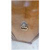 Image 5 : Traditional Two-Door Wooden liquor cabinet with Carved Frieze and Brass Ring Pulls 34”×31”×16”
