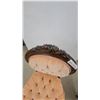 Image 3 : Rococo Revival Style Carved Wood Side Chair With Peach Velvet Button-Tufted Upholstery