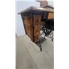 Image 4 : Singer Treadle Sewing Machine Cabinet with Cast Iron Base, No Sewing Head