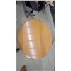 Image 2 : Oak Round Pedestal Dining Table with Leaf 30” High 41” diameter