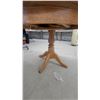 Image 4 : Oak Round Pedestal Dining Table with Leaf 30” High 41” diameter