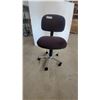 Image 1 : Purple Upholstered Swivel Office Chair with 5-Star Base and Casters, Tagged "LD 469