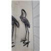 Image 2 : Pair of Cast Metal Garden Crane Sculptures with Textured Dark Finish 31” tall and 26”