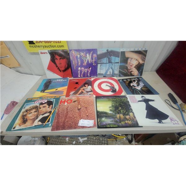 12 American rock and roll Vintage Vinyl Records Including Grease Soundtrack, Hall and Oates, The