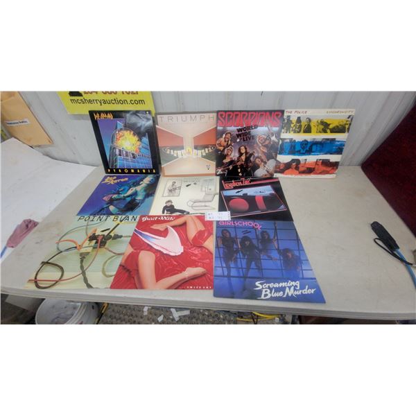 10 Rock Vinyl Records Including Def Leppard, Scorpions, The Police, Triumph, Girlschool