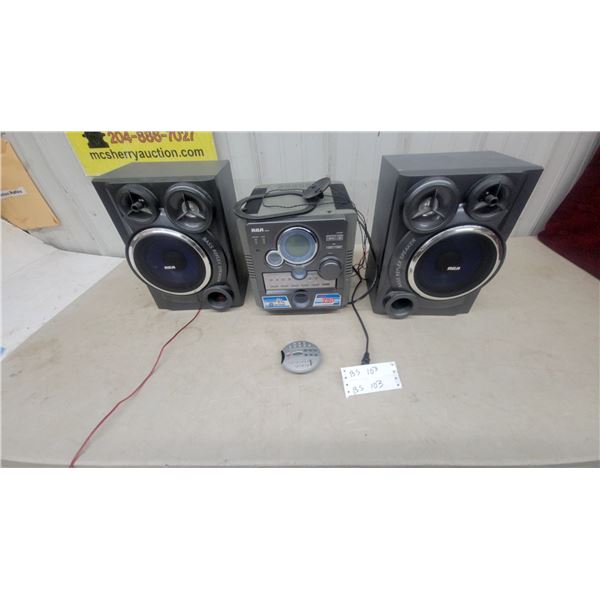 RCA RS2643 Mini Hi-Fi Stereo System with 5-Disc CD Changer, Bass Reflex Speakers and Remote