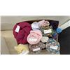 Image 2 : Three Boxes of Assorted Fabric Rolls in Various Colors, Prints, and Sizes