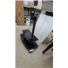 Image 5 : Black Modern TV Stand with Integrated VESA Mount and Two Curved Glass Shelves