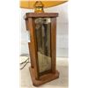 Image 5 : Rustic Wood Table Lamp, 15 1/2” High and Etched Glass Panel Wood Column Table Lamp with Pleated