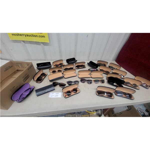25 pair Sunglasses Collection w/ Casses