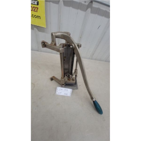 Commercial-Grade Manual French Fry Cutter/Potato Chipper With Lever and Blade Grid System