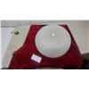 Image 1 : Mid-Century Modern Flush-Mount Ceiling Light with Textured Cracked Ice Glass Diffuser and Finial