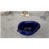 Image 4 : Cobalt Blue Art Glass Vase and Ceramic Deer, Turkey, Pheasant Figurines
