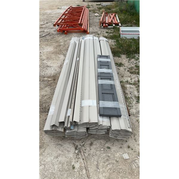 Pallet Lot Of Tuxedo Grey Vinyl Siding; 90 Pieces 12ft with Corner, J Mouldings and Shutters