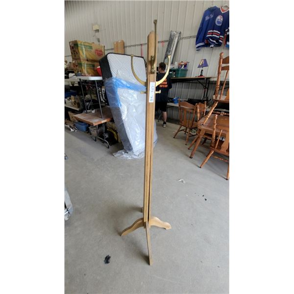 Wooden Coat Rack with Brass Hooks great hooks wood loose