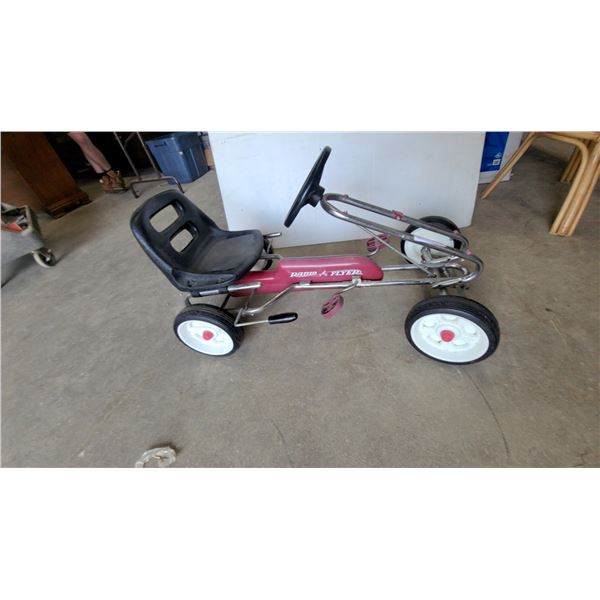 Radio Flyer Go-Kart Pedal Car with Black Seat, Steering Wheel, and Pedals