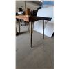 Image 4 : Mid-Century Modern Drop-Leaf Dining Table with Brass-Toned Legs 29”×42”×30”