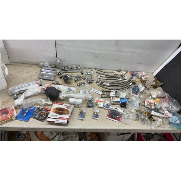 Plumbing Parts Lot: Honeywell Thermocouple, Wax Gasket, Hose Clamps, Faucets, Braided Hoses