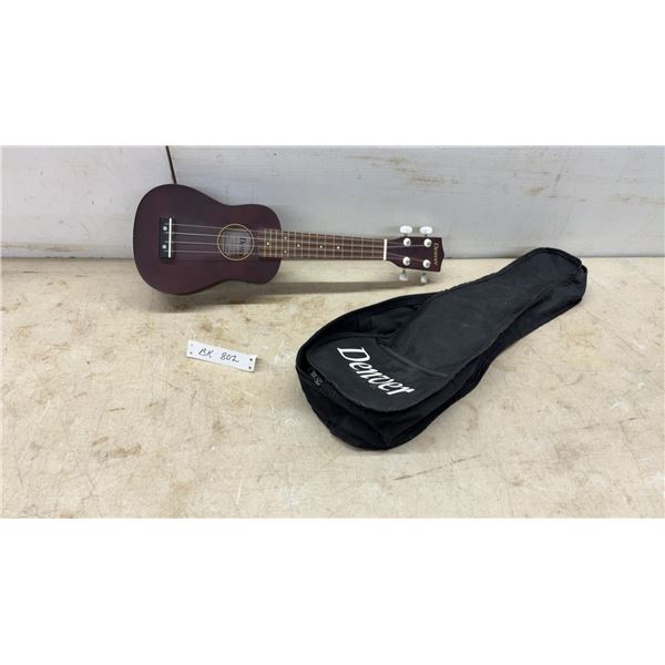 Denver DUA-SHN Soprano Ukulele in Brown With Branded Black Soft Carrying Case