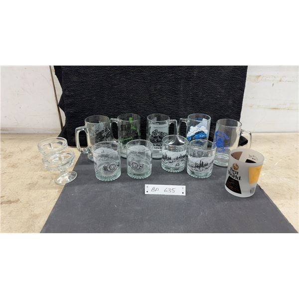 CN Rail Souvenir Beer Mugs, Sea World Cup, Pedestal Dessert Bowls