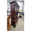 Image 2 : Gibbard Dark Wood China Cabinet with Glass Doors and Brass Handles, 77”×40”×20”